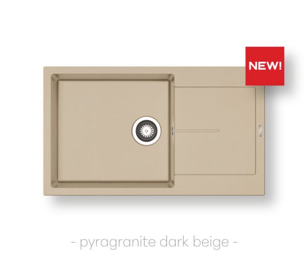 Гранитна мивка ITHAKA(86/50) 1B 1D plus - dark beige