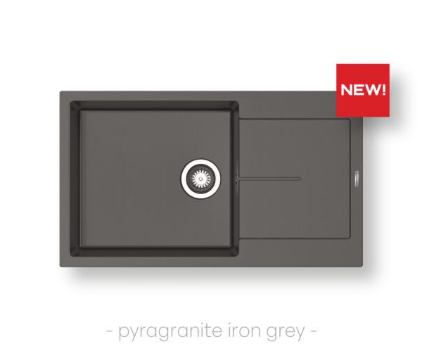 Гранитна мивка ITHAKA(86/50) 1B 1D plus - iron grey