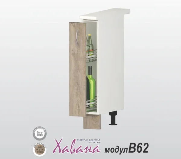 Долен шкаф Хавана B62/15см дъб Норте
