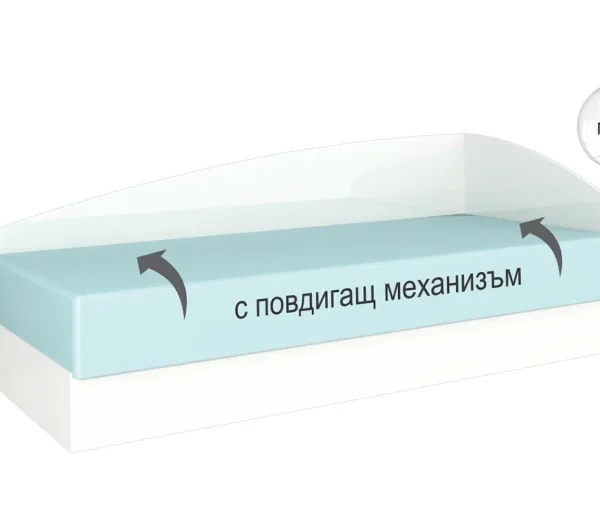 Легло Аполо 3 за еднолицев матрак 82/190 - бяло гланц
