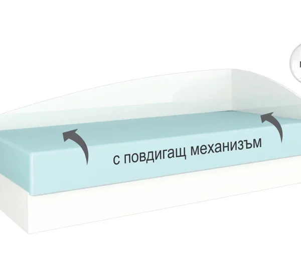 Легло Аполо 4 за еднолицев матрак 120/190 - бяло гланц