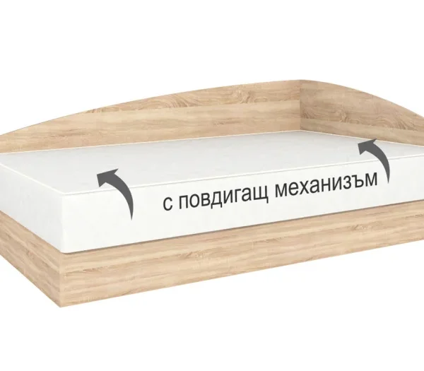 Легло Аполо 4 за еднолицев матрак 120/190 - дъб сонома
